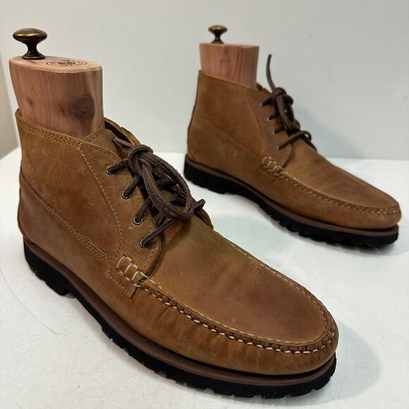 WORN TWICE Quoddy Telos Chukka Capetown Trail Brown Handsewn Made in USA 11.5 - Picture 4 of 13